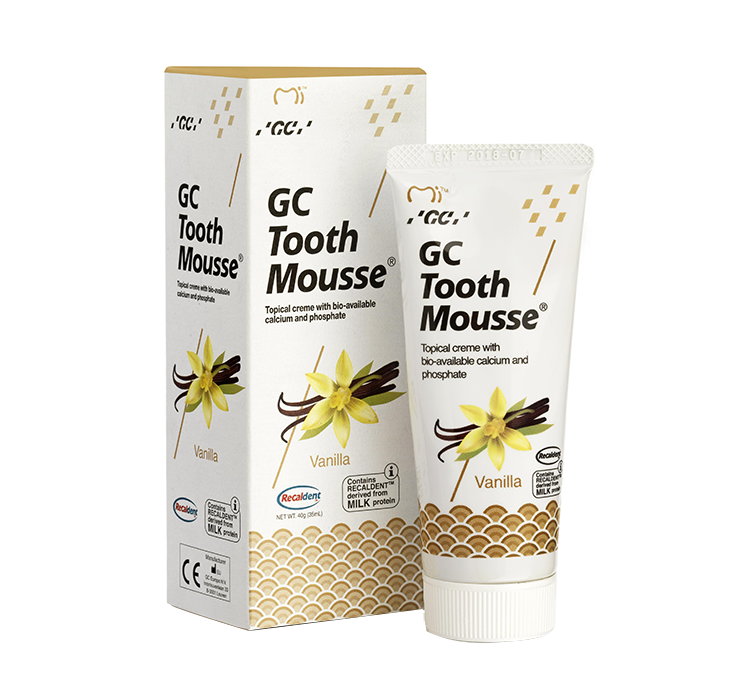 GC TOOTH MOUSSE SZKLIWO W PŁYNIE PASTA BEZ FLUORU WANILIA 35ML