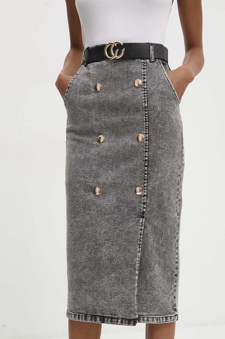 Answear Lab spódnica jeansowa kolor czarny mini ołówkowa