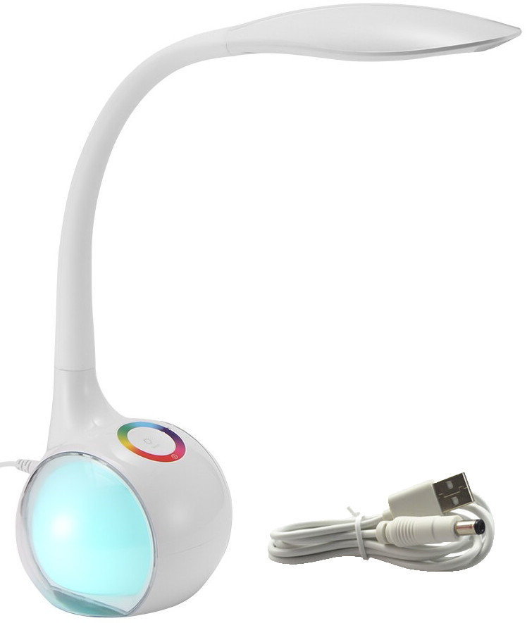 M045 LAMPKA LED BIURKOWA 256 RGB LAMPA BIURKO okrągła podstawa, kula