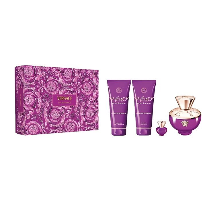 Versace Dylan Purple Femme woda perfumowana spray 100ml + 5ml + balsam 100ml + żel 100ml