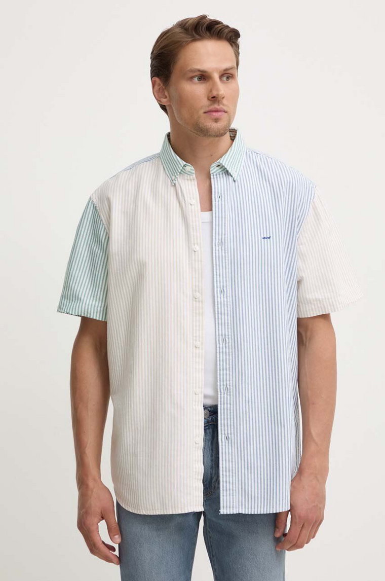 Levi's koszula bawełniana męska relaxed z kołnierzykiem button-down A9161