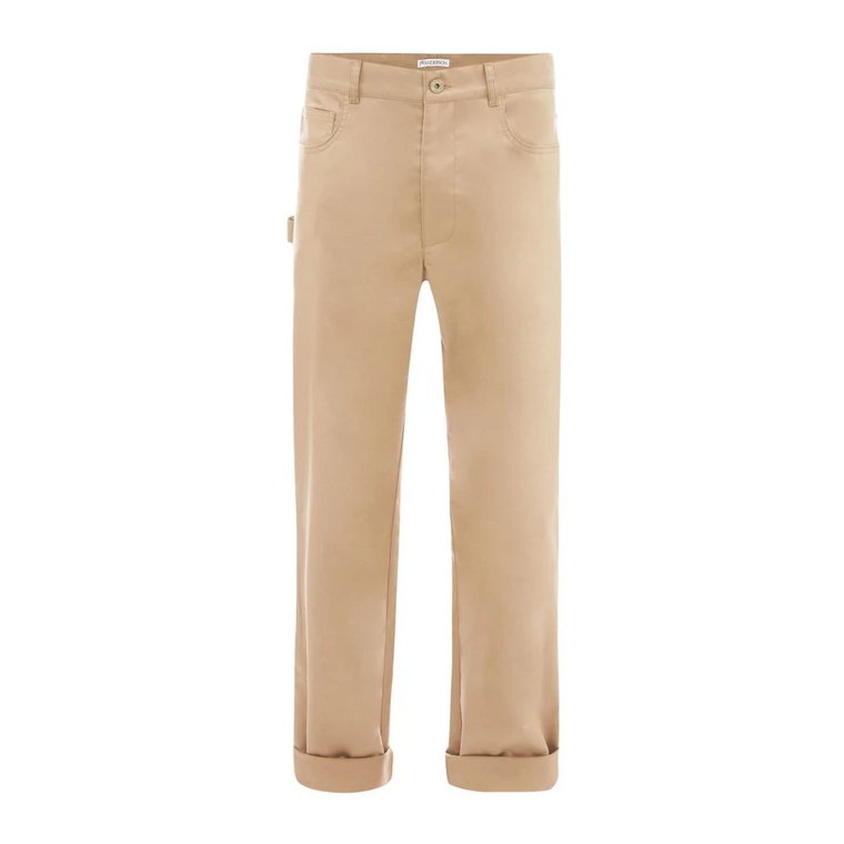 Beige Straight-Leg Chino Spodnie JW Anderson