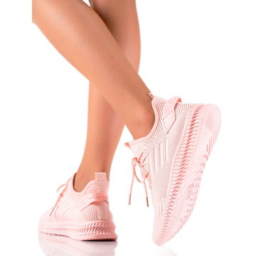 Sweet Shoes Różówe Tekstylne Buty Sportowe różowe