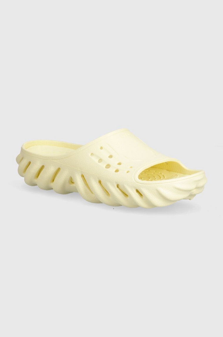 Crocs klapki Echo Slide damskie kolor żółty na platformie 208170