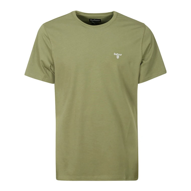 Zielony T-shirt z Haftowanym Logo Barbour
