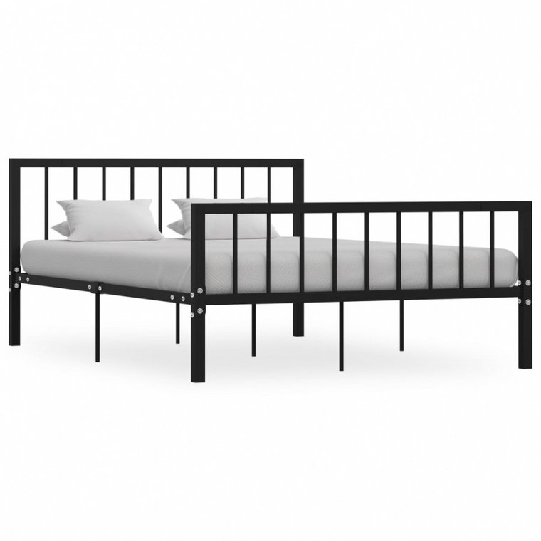 Rama łóżka, czarna, metalowa, 140 x 200 cm kod: V-284571