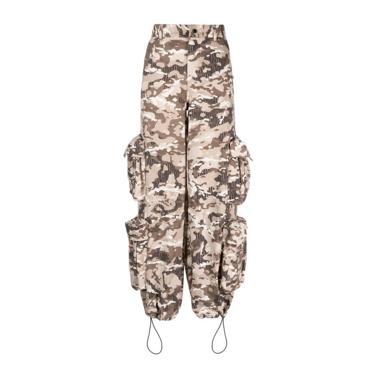 Brązowe Spodnie Cargo w Camouflage Amiri