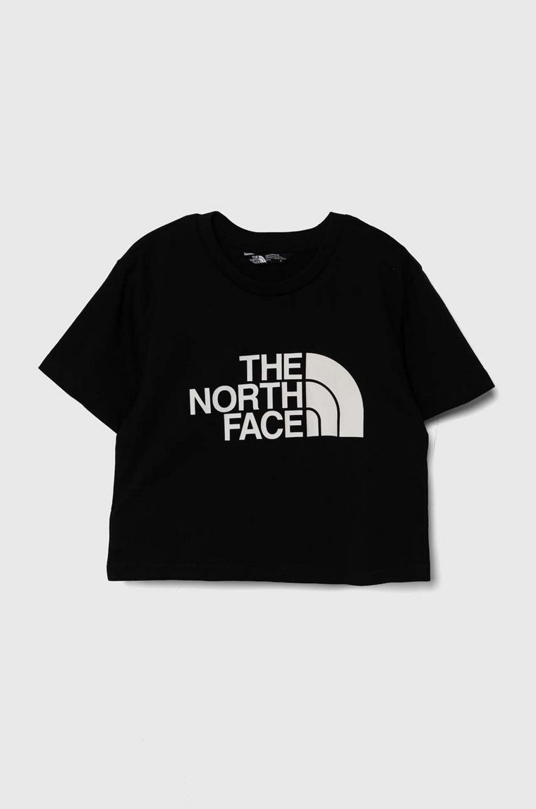 The North Face t-shirt dziecięcy CROP EASY TEE kolor czarny
