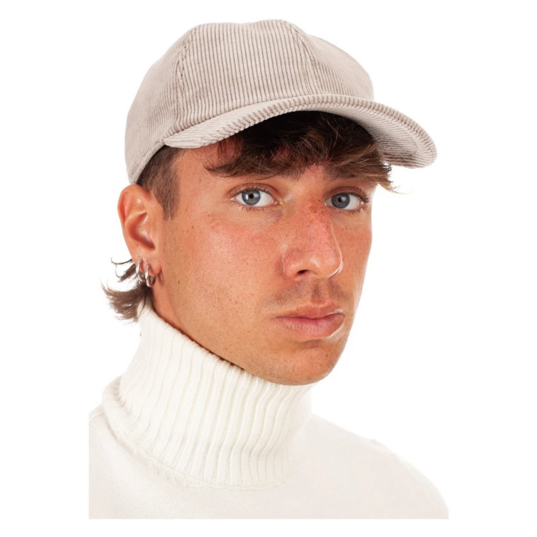 Beżowa czapka baseballowa z wysokiej jakości tkaniny Zegna Eleventy