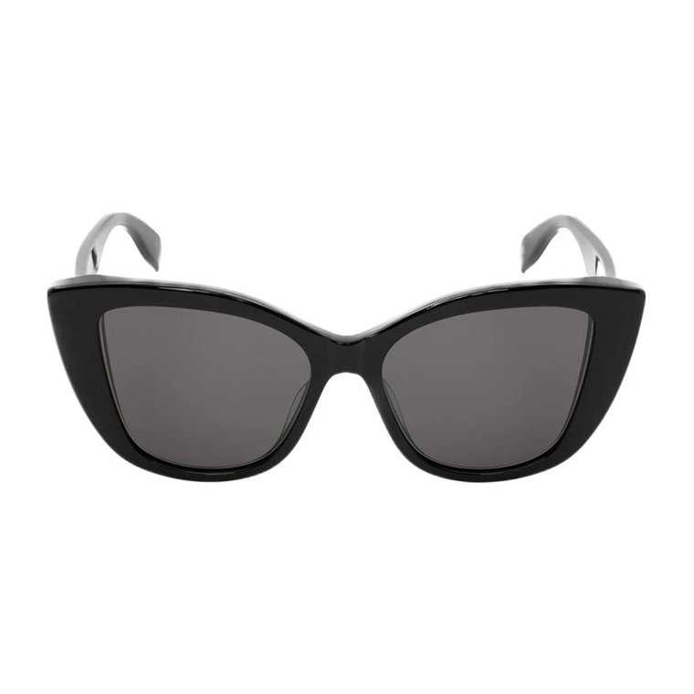Czarne okulary przeciwsłoneczne w stylu Cat-Eye z detalami McQueen Graffiti Alexander McQueen