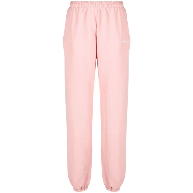Lekkie Naturalne Różowe Spodnie Dresowe Sporty & Rich