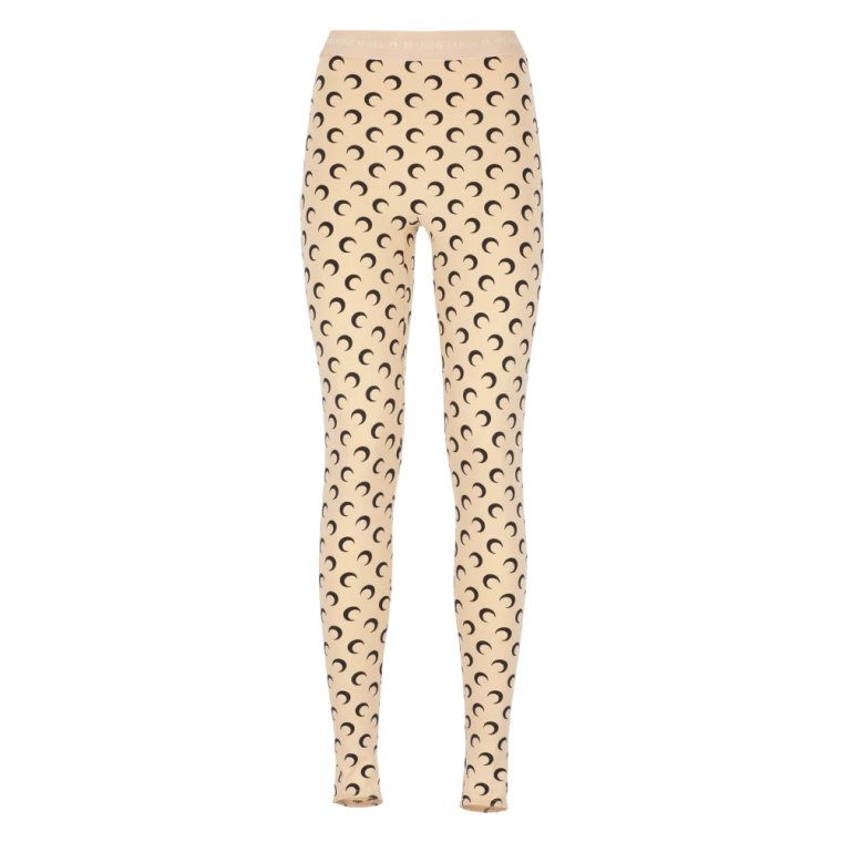 Beige Moon Logo Leggings Marine Serre