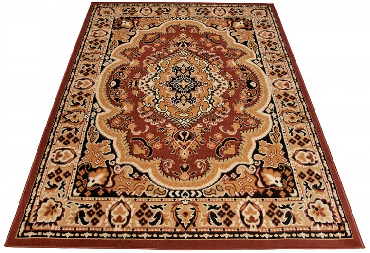 Prostokątny brązowy dywan w retro stylu - Ritual 14X