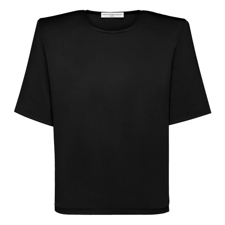 Błyszczący T-shirt z dekoltem typu Crew Neck MVP wardrobe