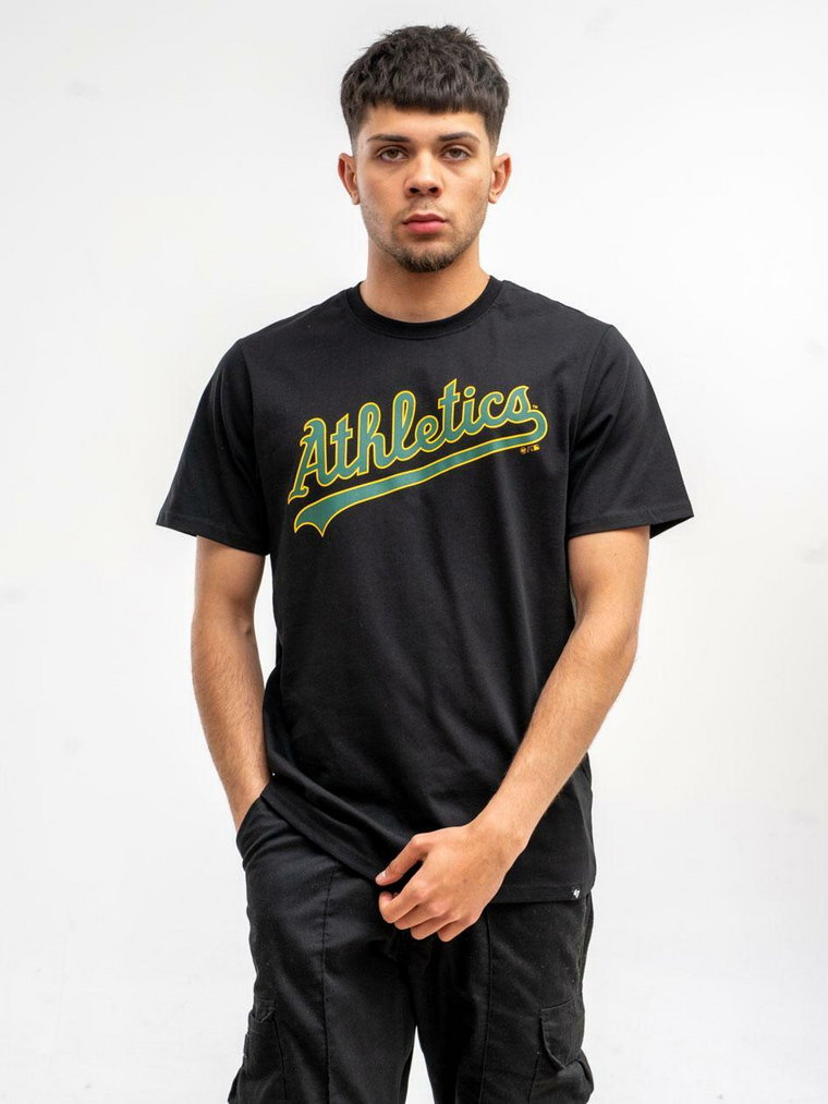 Koszulka Z Krótkim Rękawkiem Męska Czarna / Zielona 47 Brand Oakland Athletics Echo