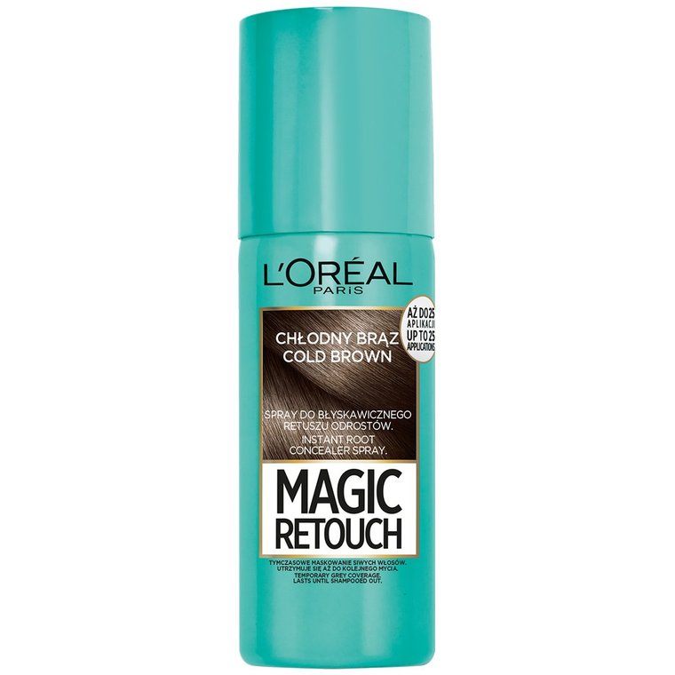 L'oreal Paris, Magic Retouch, retusz odrostów w spray'u Chłodny brąz, 75 ml