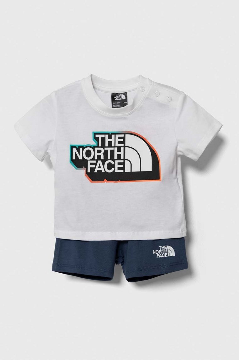 The North Face komplet bawełniany niemowlęcy COTTON SUMMER SET kolor niebieski