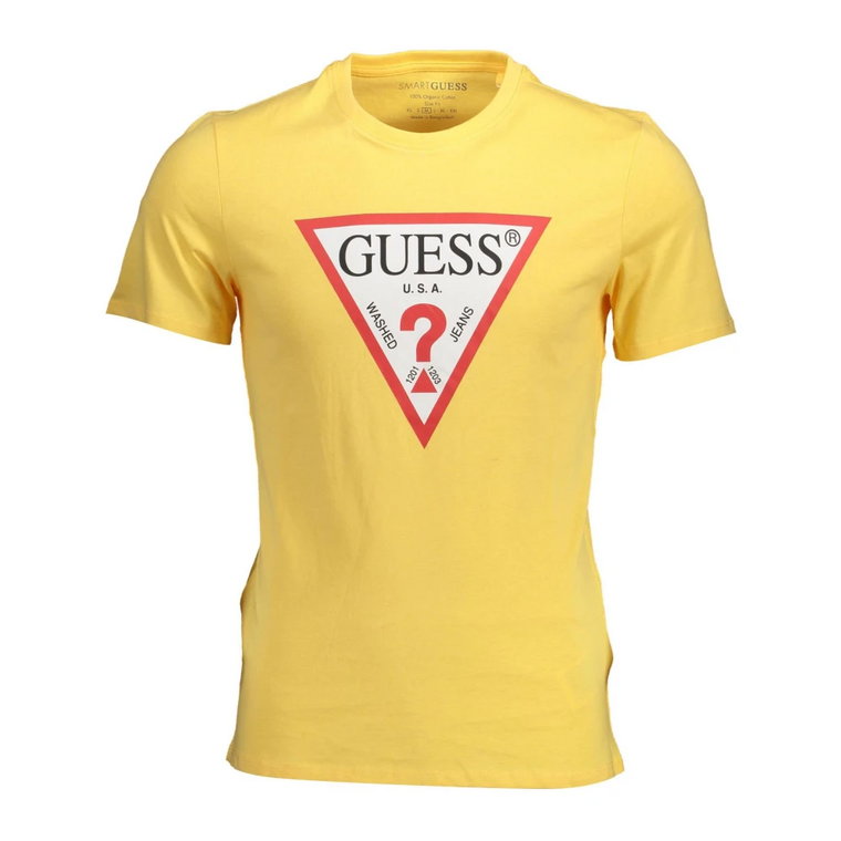 Męska Żółta Koszulka Slim Fit Guess
