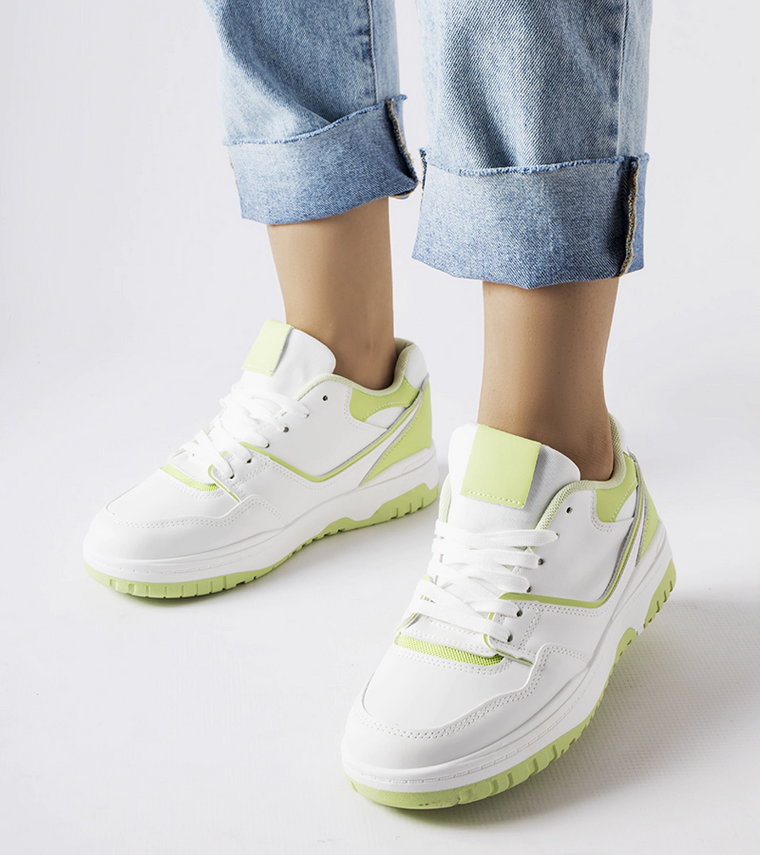 Biało-zielone sneakersy Barrette