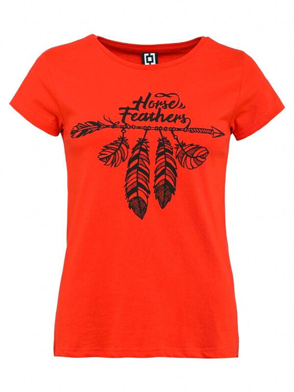 Horsefeathers VALERY tomato red t-shirt damski - S