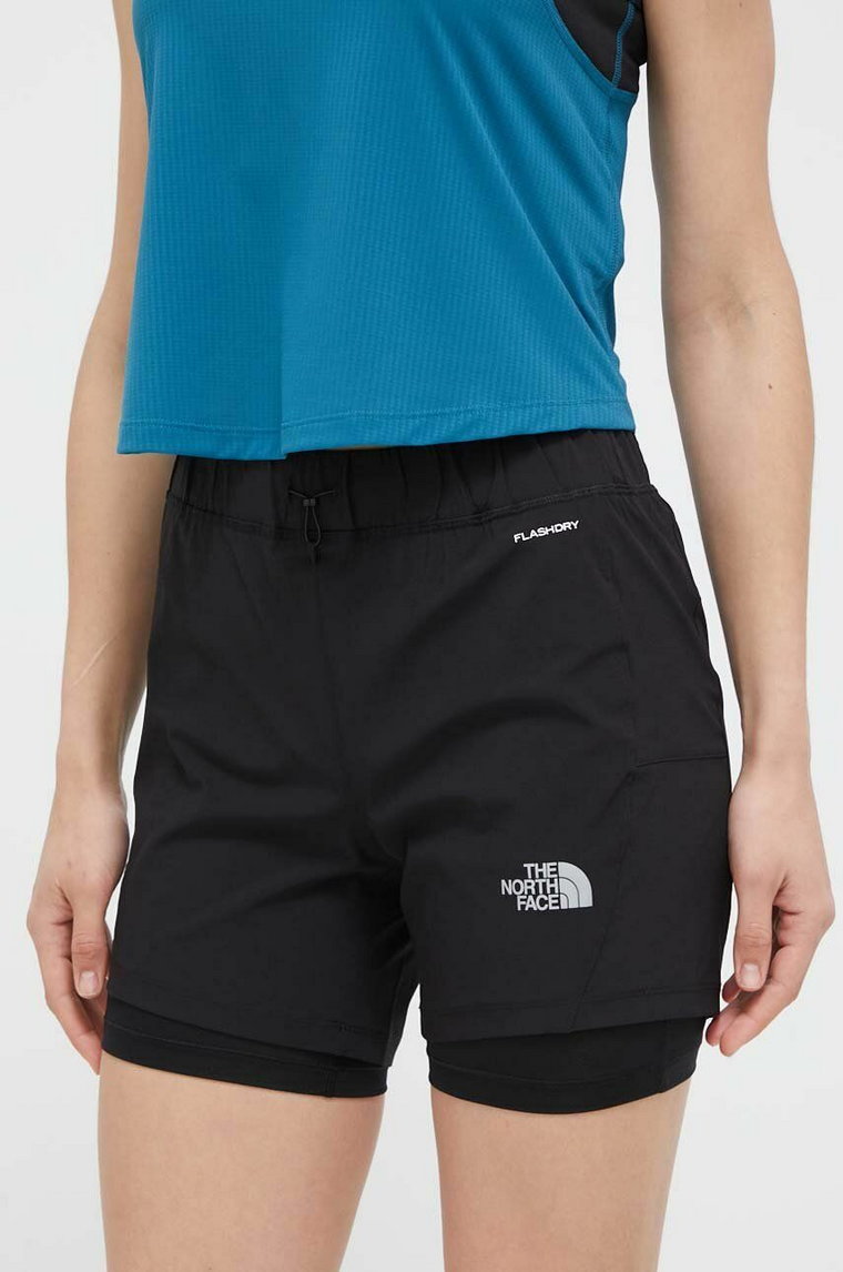 The North Face szorty sportowe damskie kolor czarny gładkie high waist NF0A7SXRJK31