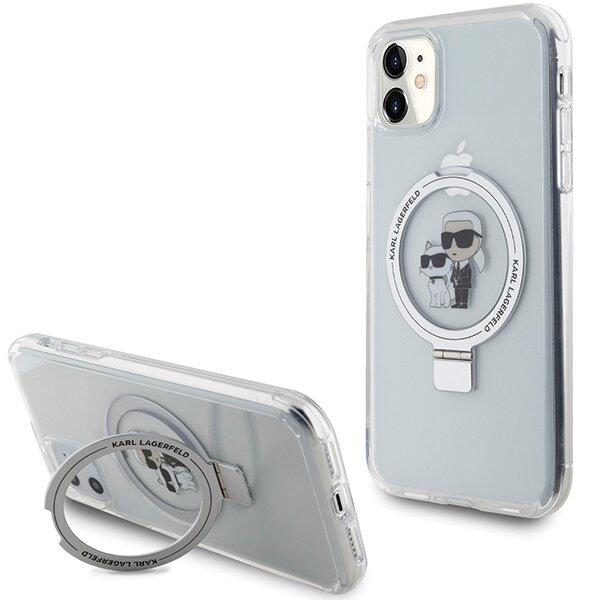 Karl Lagerfeld KLHMN61HMRSKCH iPhone 11 / Xr 6.1" bialy/white hardcase Ring Stand Karl&Choupettte MagSafe