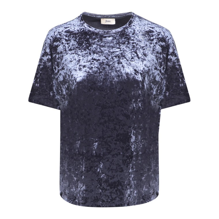 Luksusowy Velvet Krótki Rękaw T-shirt Herno