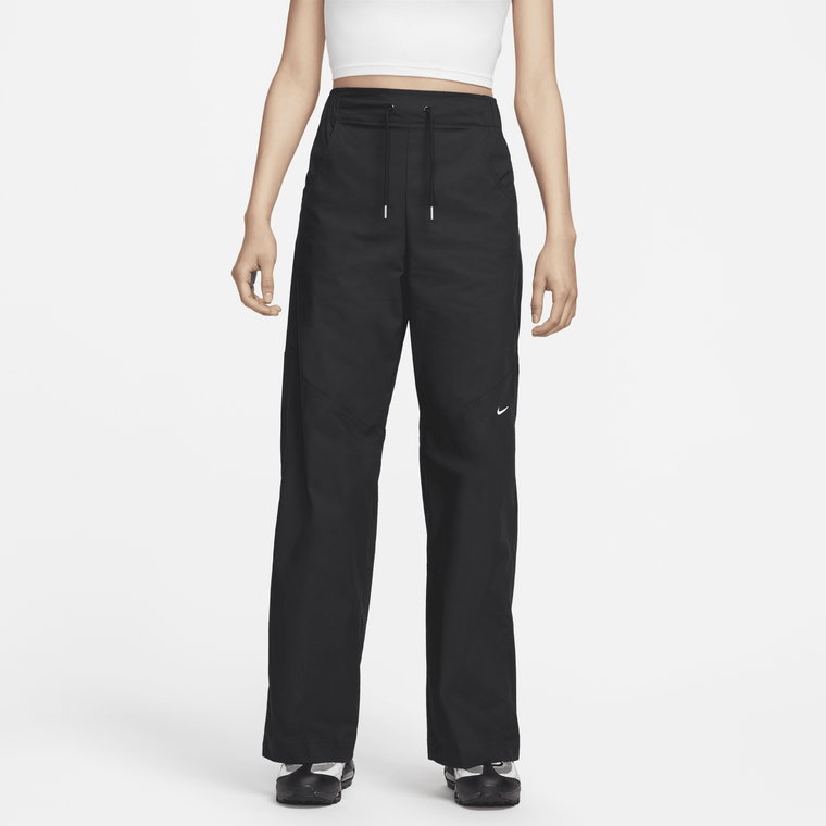 Damskie spodnie z tkaniny z wysokim stanem Nike Sportswear Essentials - Brązowy