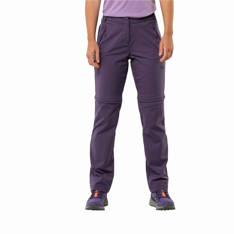 Damskie spodnie z odpinanymi nogawkami Jack Wolfskin GLASTAL ZIP OFF PANTS W dark grape - 34