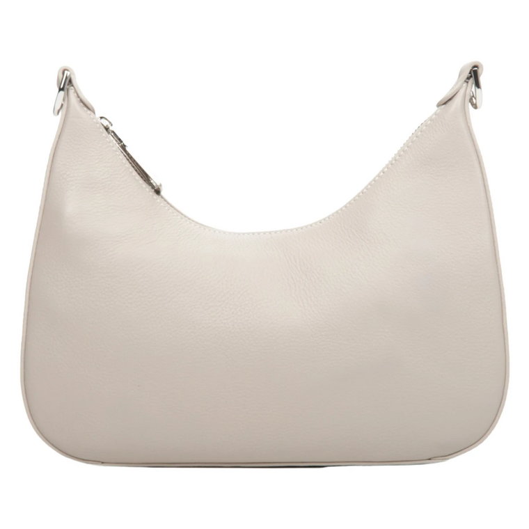 Women's Light Beige Baguette Bag made of Genuine Leather Estro Er00113781 Estro