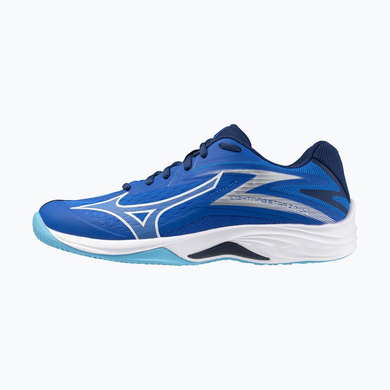 Buty do siatkówki dziecięce Mizuno Lightning Star Z7 mugen blue/white/estate blue