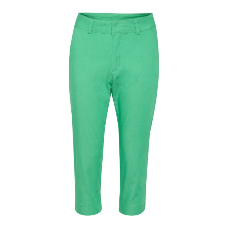 Zielone Spodnie Capri Gumdrop Styl Kaffe