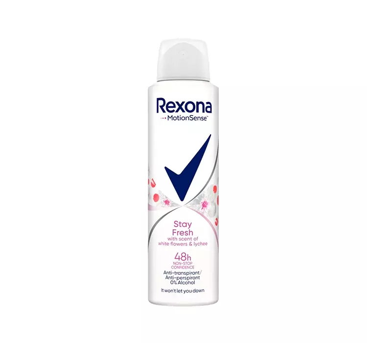 REXONA STAY FRESH WHITE FLOWERS & LYCHEE ANTYPERSPIRANT W AEROZOLU DLA KOBIET 150ML