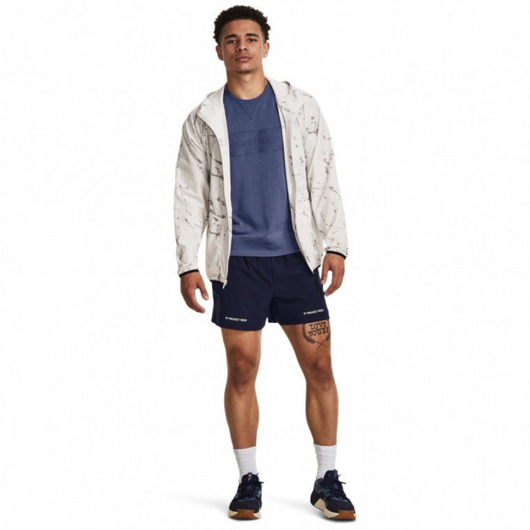 Męskie spodenki treningowe Under Armour Project Rock 5" Woven Short - granatowe