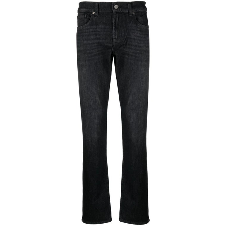 Czarne Slimmy Pleasant Jeans 7 For All Mankind