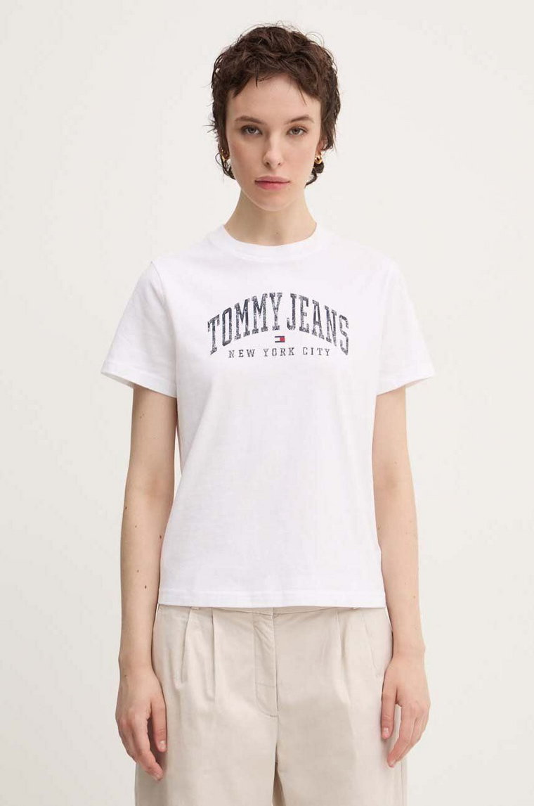 Tommy Jeans t-shirt bawełniany damski kolor biały DW0DW19826