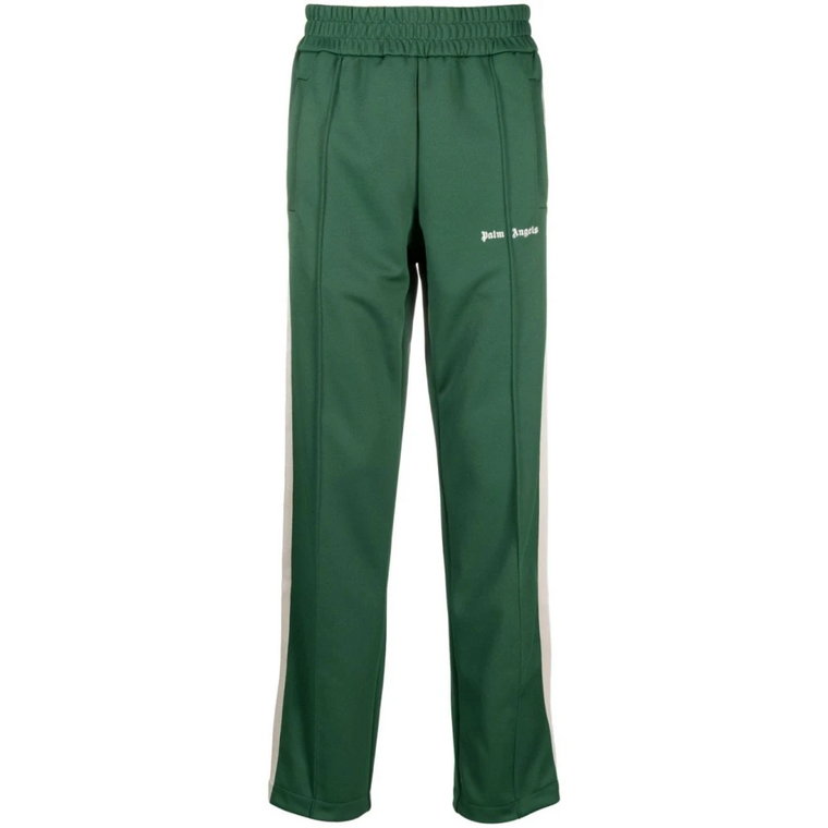 Zielone klasyczne spodnie treningowe z nadrukiem logo Palm Angels