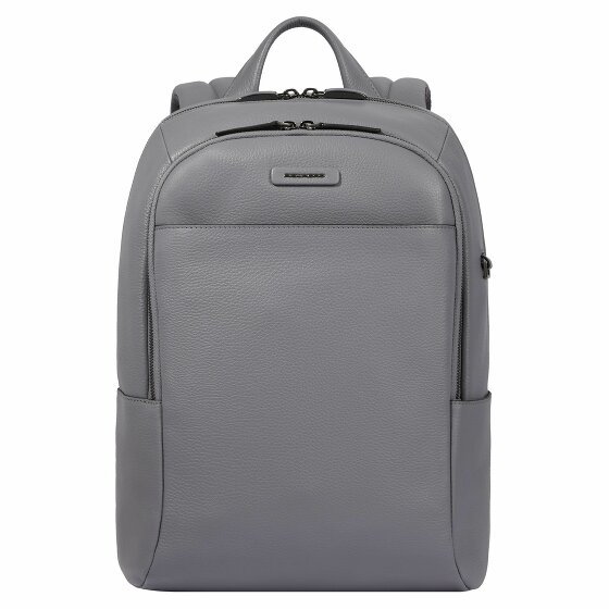 Piquadro Skórzany plecak Modus Special 39 cm z przegrodą na laptopa grey