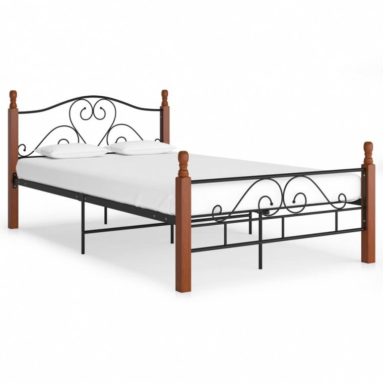 Rama łóżka, czarna, metalowa, 120 x 200 cm kod: V-324934