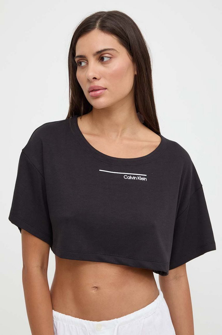 Calvin Klein top plażowy kolor czarny KW0KW02478