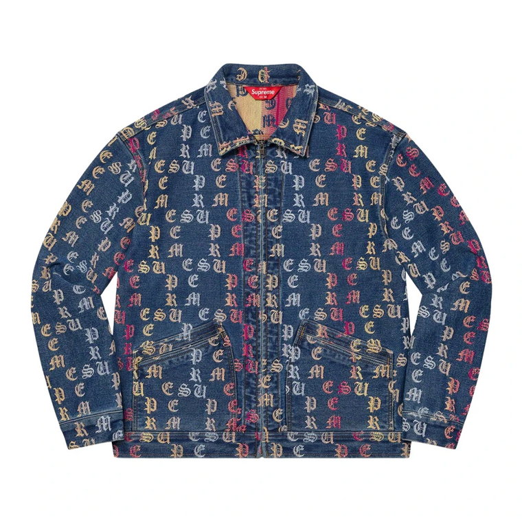 Gradient Jacquard Denim Work Jacket Blue Supreme