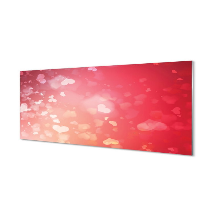 Panel kuchenny Serca czerwone tło 125x50 cm