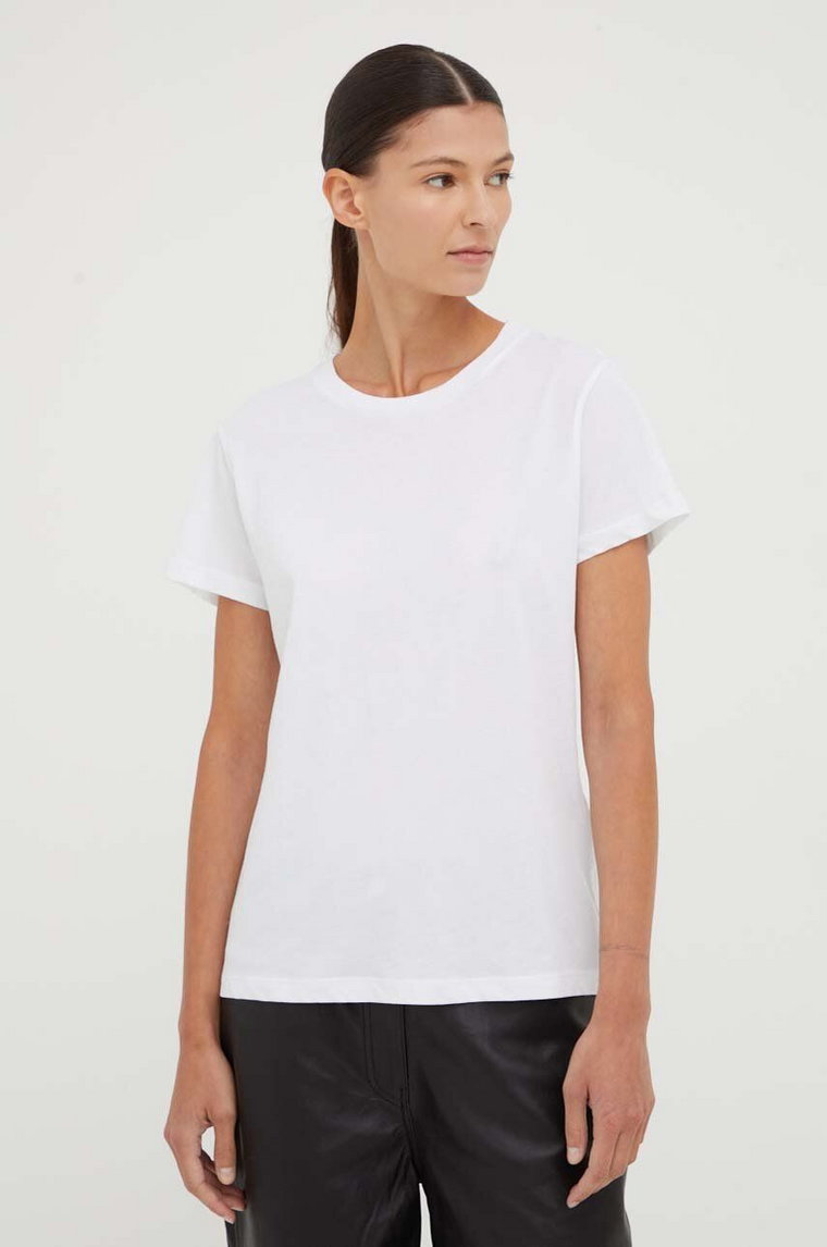 Samsoe Samsoe t-shirt bawełniany SOLLY kolor biały F00012050