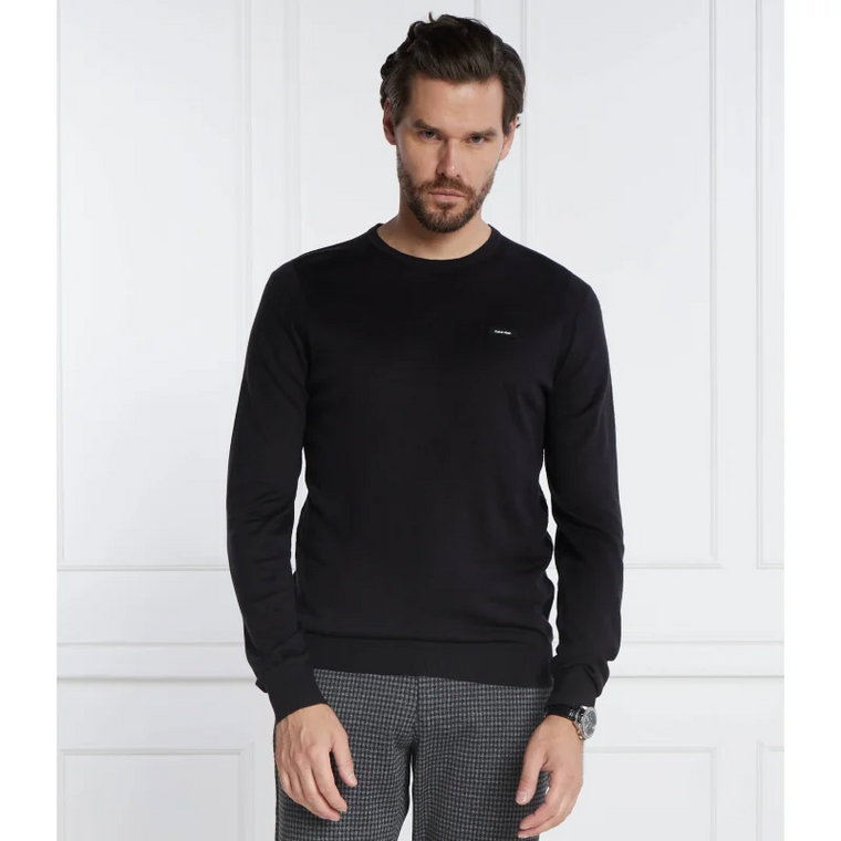 Calvin Klein Sweter SILK BLEND CN | Slim Fit | z dodatkiem jedwabiu