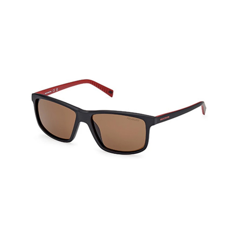 Polaroidowe okulary przeciwsłoneczne czarno-brązowe soczewki Skechers