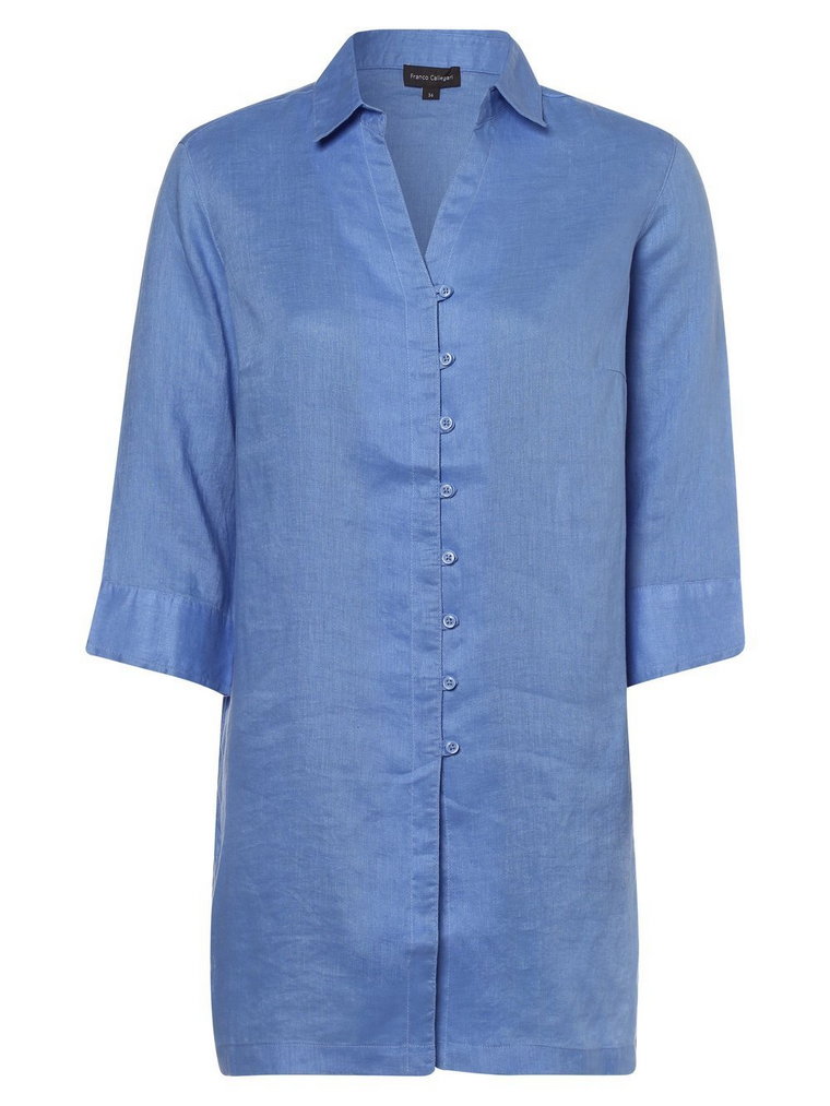 Franco Callegari - Damska bluzka lniana, niebieski