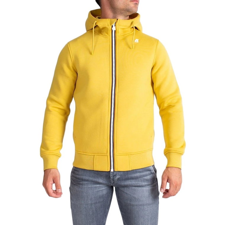 Żółty Zafferano Zip-through Bluza z Zamkiem dla Mężczyzn K-Way