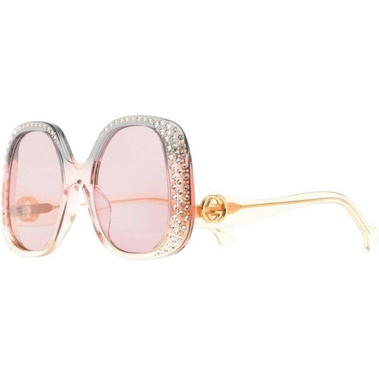 Stylowe okulary przeciwsłoneczne z prostokątną/owalną oprawką Gucci