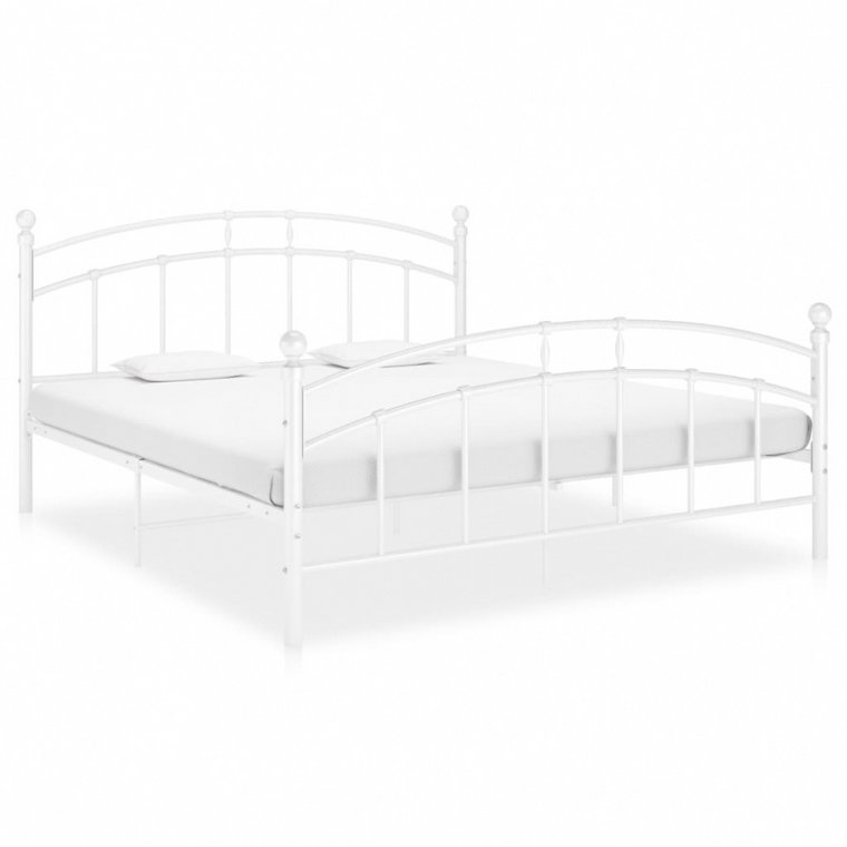 Rama łóżka, biała, metalowa, 160 x 200 cm kod: V-324980