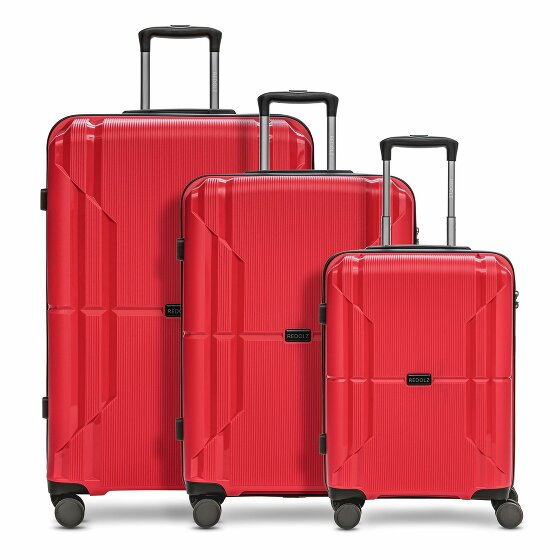 Redolz Essentials 06 3-SET 4 kółka Zestaw walizek 3-części red 2